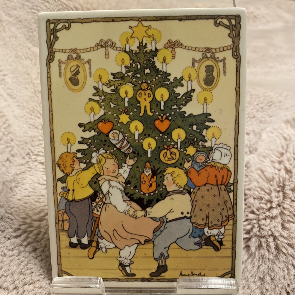 Villeroy & Boch VILBO Card "Xmas Tree" Ann Heseler Porcelain Mosaic Art W.German